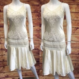 Vintage Sue Wong Beaded Flapper Silk Dress